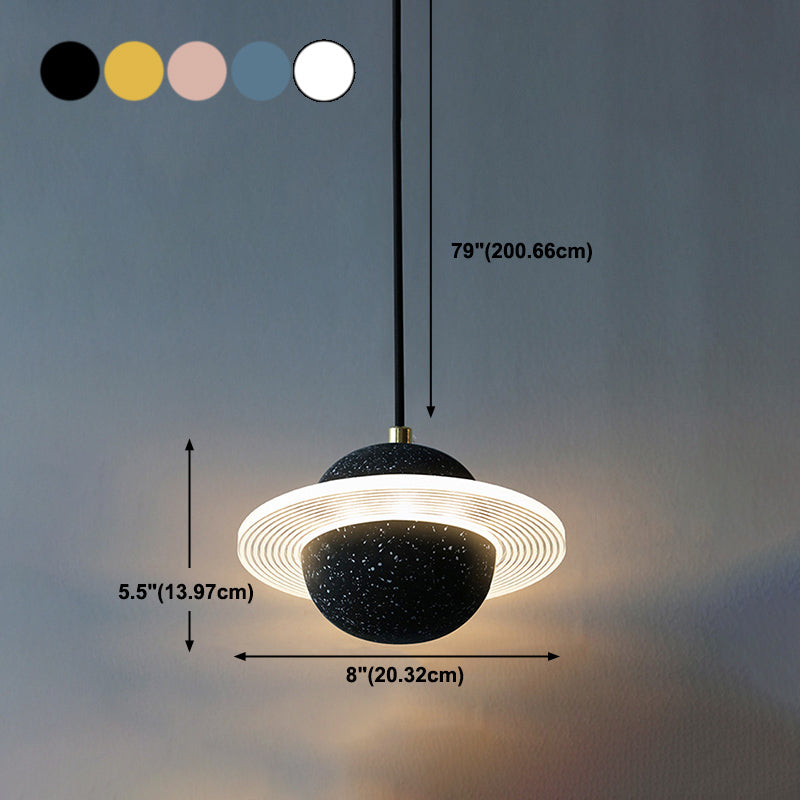 Multi lumières Suspension Round Pendentif Modern Style Stone Down Lighting