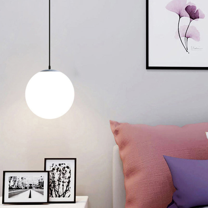Ball Shape Hanging Light Fixture Glass Simple Hanging Pendant Light