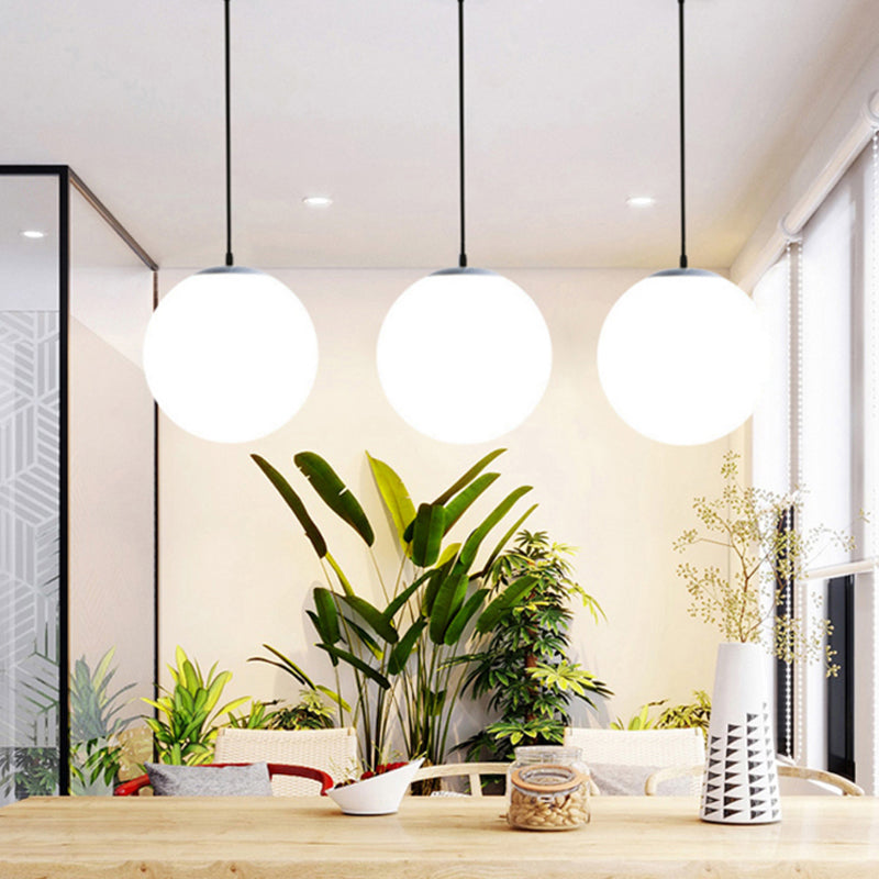 Ball Shape Hanging Light Fixture Glass Simple Hanging Pendant Light