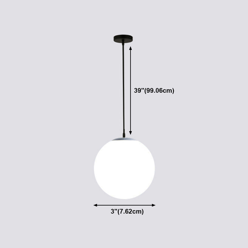 Ball Shape Hanging Light Fixture Glass Simple Hanging Pendant Light