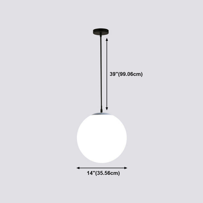 Ball Shape Hanging Light Fixture Glass Simple Hanging Pendant Light