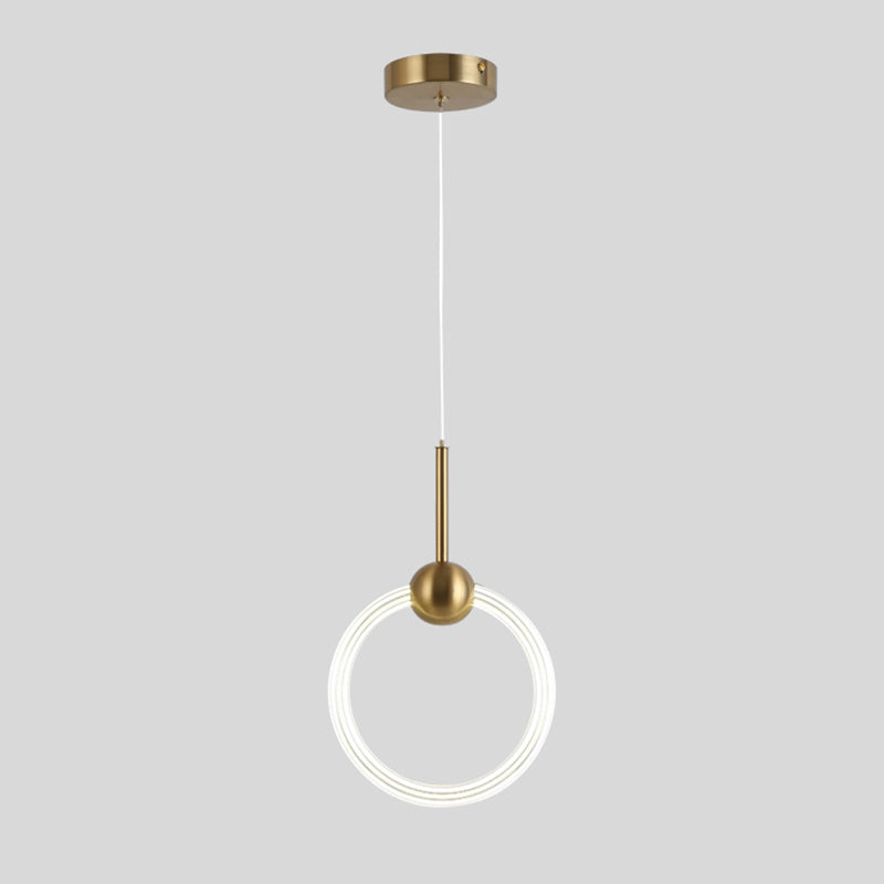 Modern Gold Pendant Light Metal Geometric Hanging Pendant for Living Room