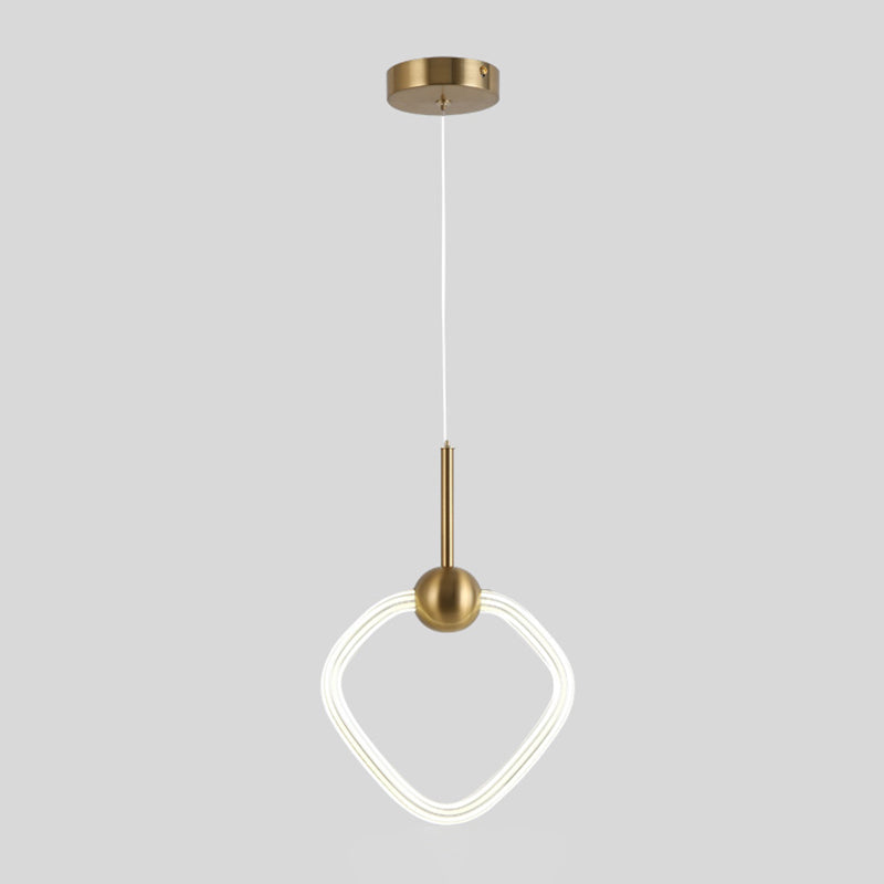 Modern Gold Pendant Light Metal Geometric Hanging Pendant for Living Room