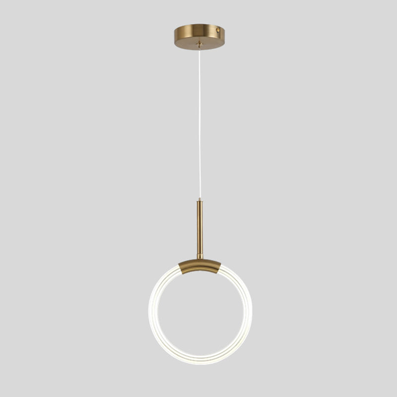 Modern Gold Pendant Light Metal Geometric Hanging Pendant for Living Room