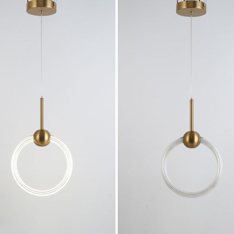 Modern Gold Pendant Light Metal Geometric Hanging Pendant for Living Room