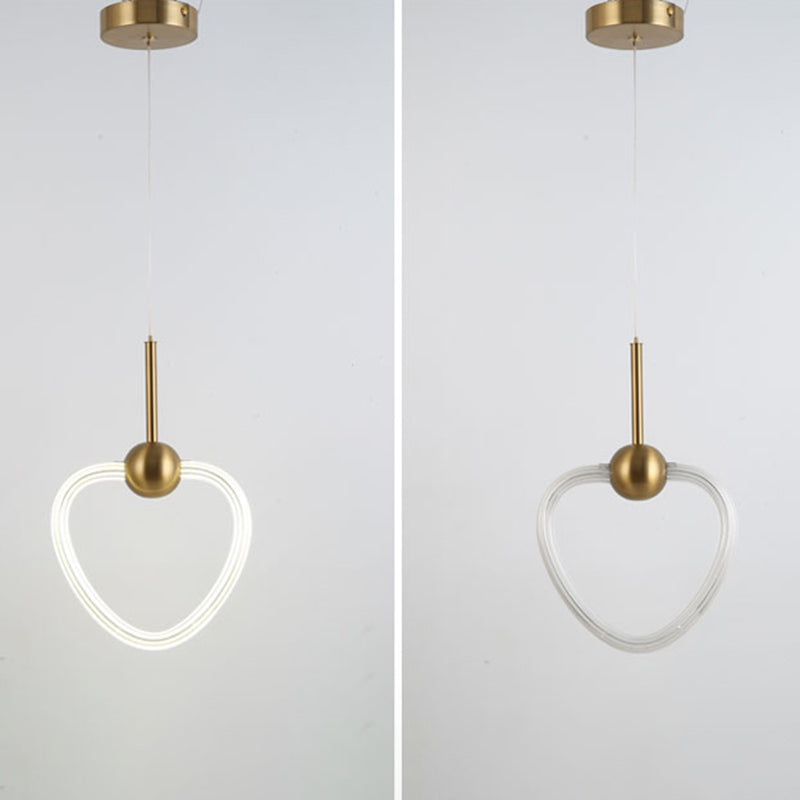 Modern Gold Pendant Light Metal Geometric Hanging Pendant for Living Room