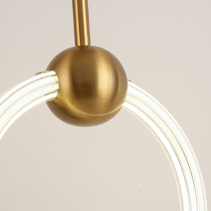 Modern Gold Pendant Light Metal Geometric Hanging Pendant for Living Room