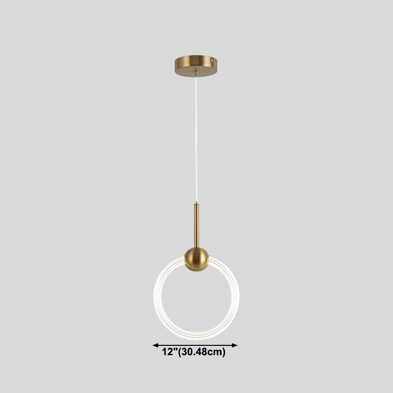 Modern Gold Pendant Light Metal Geometric Hanging Pendant for Living Room