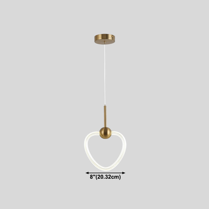 Modern Gold Pendant Light Metal Geometric Hanging Pendant for Living Room