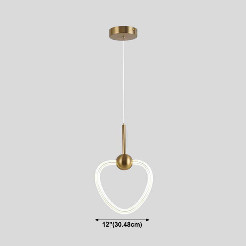 Modern Gold Pendant Light Metal Geometric Hanging Pendant for Living Room