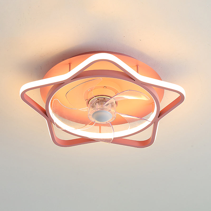 Metalen geometrische plafondventilatorverlichting moderne stijl multi -lights flush mount lampen