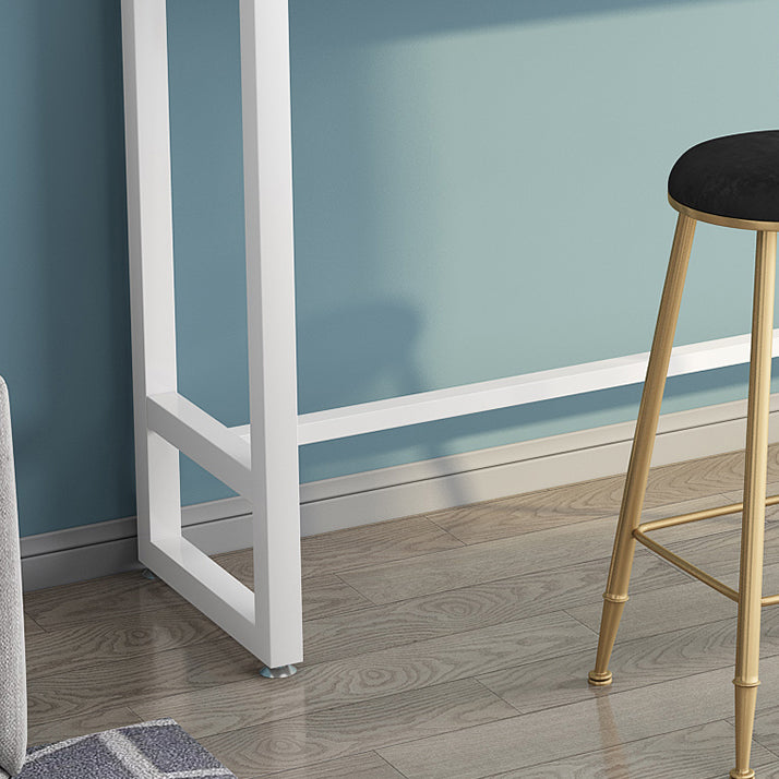 Table en marbre moderne avec table rectangle supérieure à trestle blanc noir table-41.3 "H