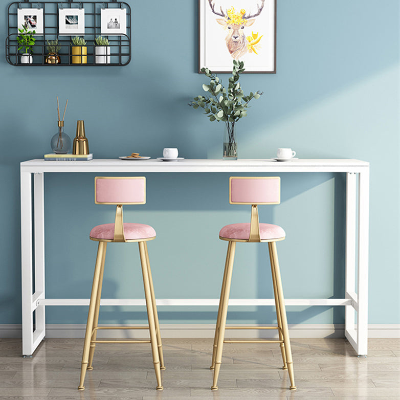 Table en marbre moderne avec table rectangle supérieure à trestle blanc noir table-41.3 "H