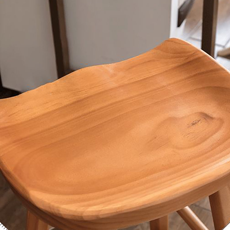 Contemporary Solid Wood Bar Stool Indoor Bar Stool with Wood Seat and Footrest