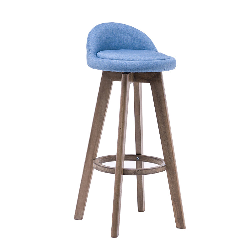 Taburetes de bar contemporáneos de madera maciza, taburete de bar interior con reposapiés y respaldo bajo