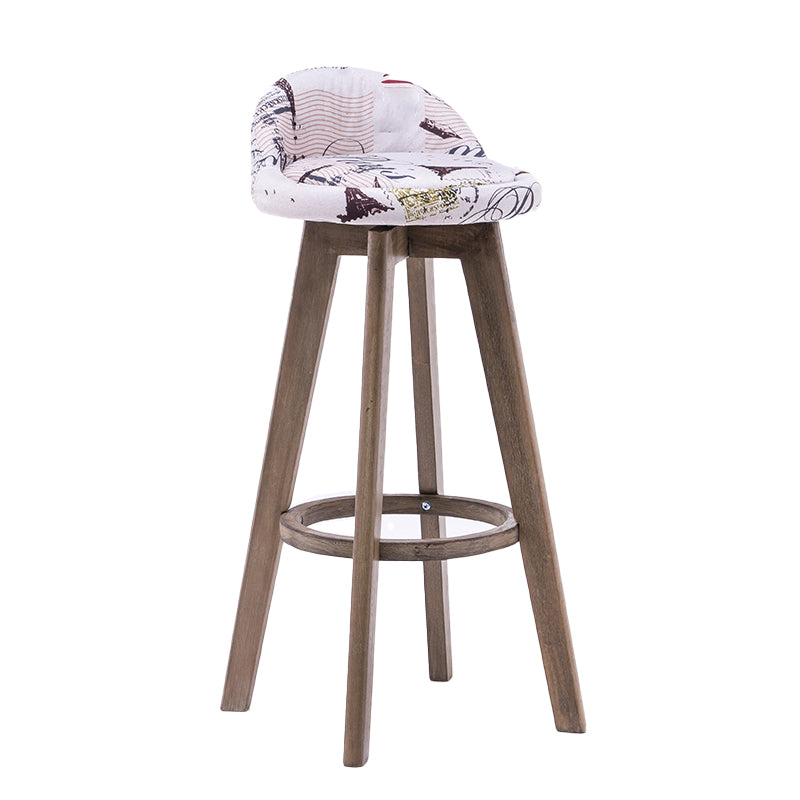 Taburetes de bar contemporáneos de madera maciza, taburete de bar interior con reposapiés y respaldo bajo