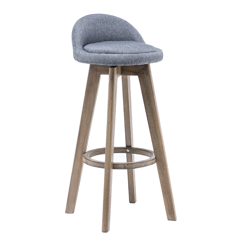 Taburetes de bar contemporáneos de madera maciza, taburete de bar interior con reposapiés y respaldo bajo