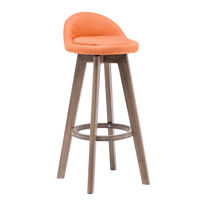 Taburetes de bar contemporáneos de madera maciza, taburete de bar interior con reposapiés y respaldo bajo