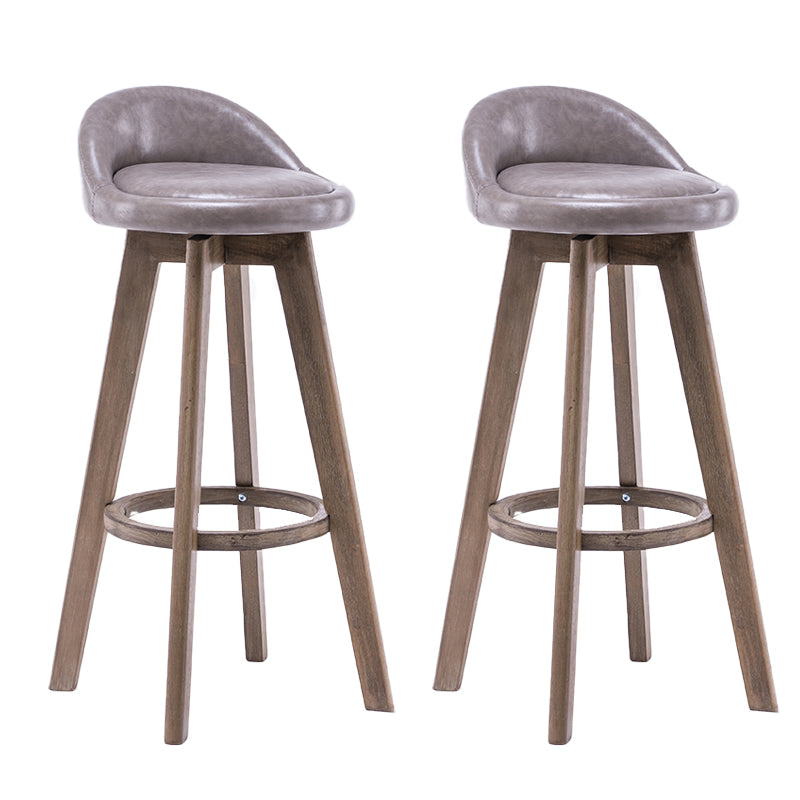 Taburetes de bar contemporáneos de madera maciza, taburete de bar interior con reposapiés y respaldo bajo