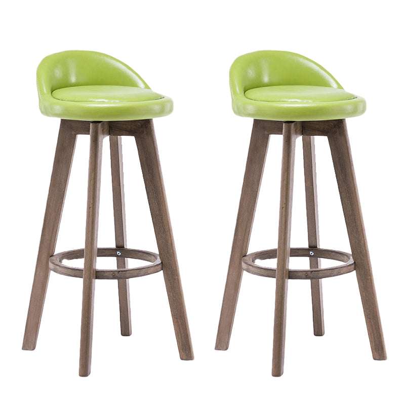 Taburetes de bar contemporáneos de madera maciza, taburete de bar interior con reposapiés y respaldo bajo