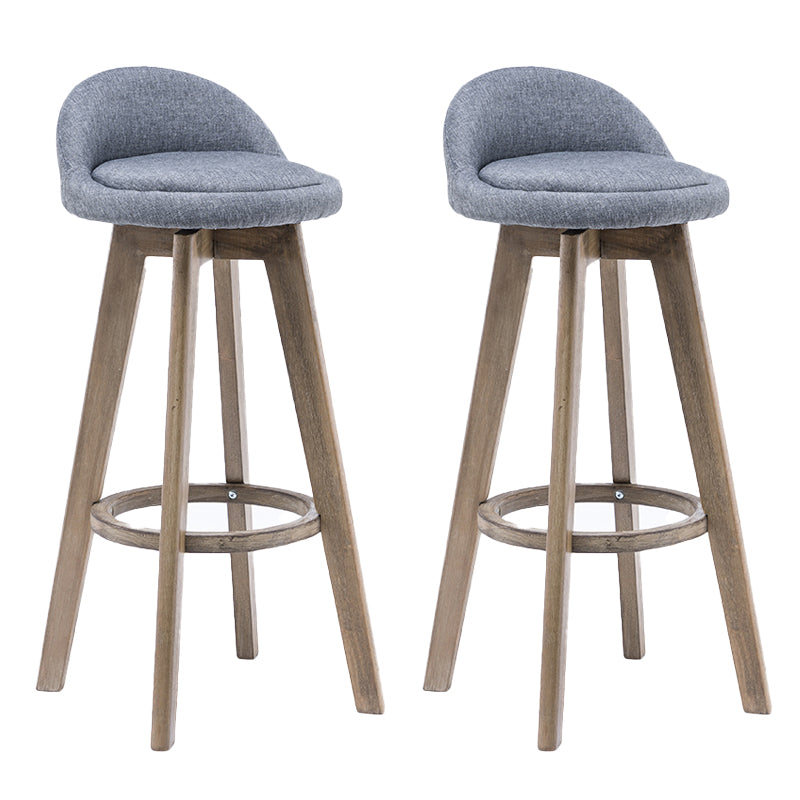 Taburetes de bar contemporáneos de madera maciza, taburete de bar interior con reposapiés y respaldo bajo