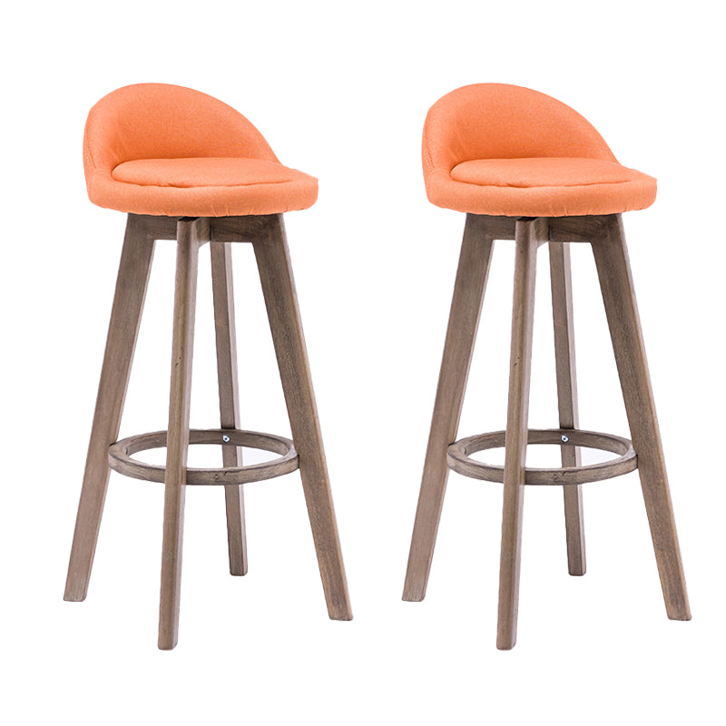Taburetes de bar contemporáneos de madera maciza, taburete de bar interior con reposapiés y respaldo bajo