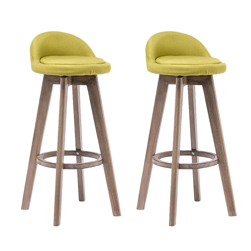 Taburetes de bar contemporáneos de madera maciza, taburete de bar interior con reposapiés y respaldo bajo