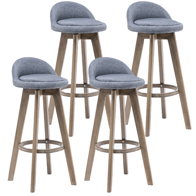 Taburetes de bar contemporáneos de madera maciza, taburete de bar interior con reposapiés y respaldo bajo
