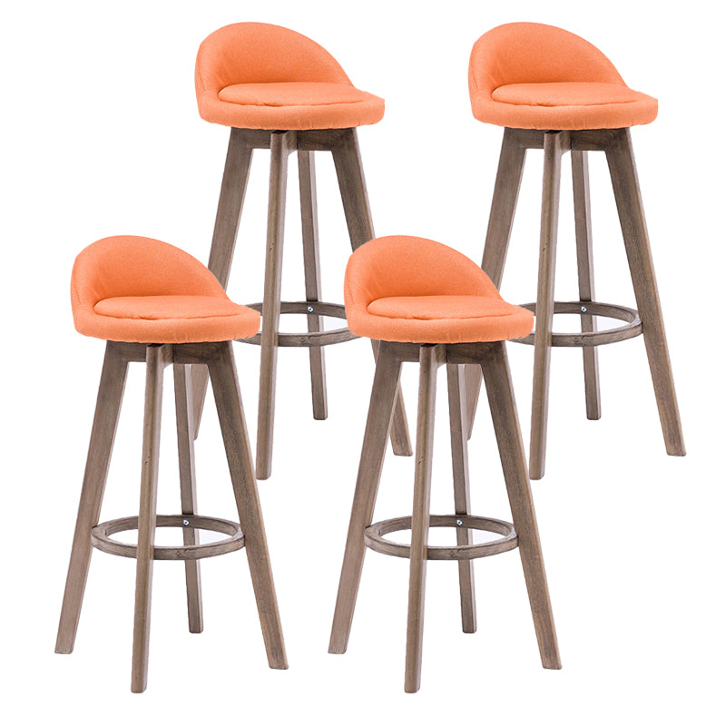 Taburetes de bar contemporáneos de madera maciza, taburete de bar interior con reposapiés y respaldo bajo