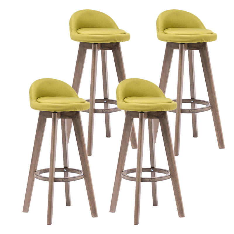 Taburetes de bar contemporáneos de madera maciza, taburete de bar interior con reposapiés y respaldo bajo