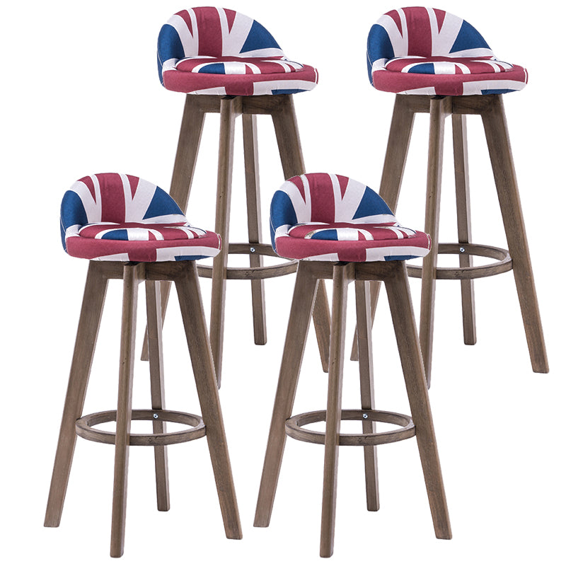 Taburetes de bar contemporáneos de madera maciza, taburete de bar interior con reposapiés y respaldo bajo