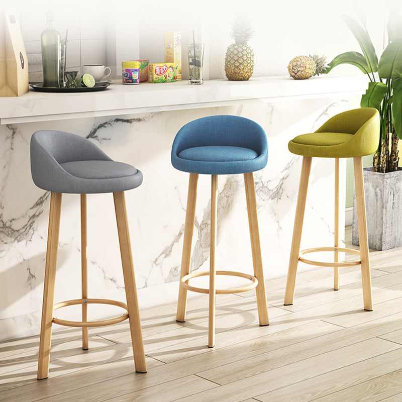 Scandinavian Style Bar-stool with Metal Legs Single Counter Stool for Kitchen Bar