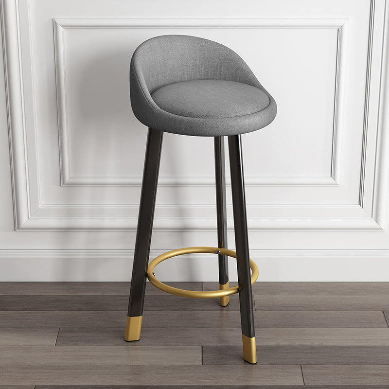 Scandinavian Style Bar-stool with Metal Legs Single Counter Stool for Kitchen Bar