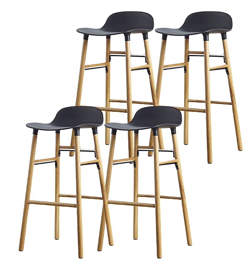 Taburetes contrarios simples contemporáneos taburete de bar interior de madera de 4 patas de 30 pulgadas
