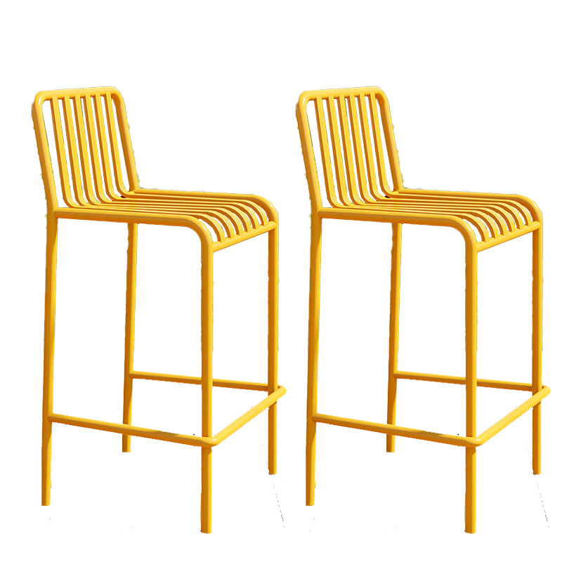 Iron Outdoor Counter Stools Industrial Low Back Bar Stools with Square Seat