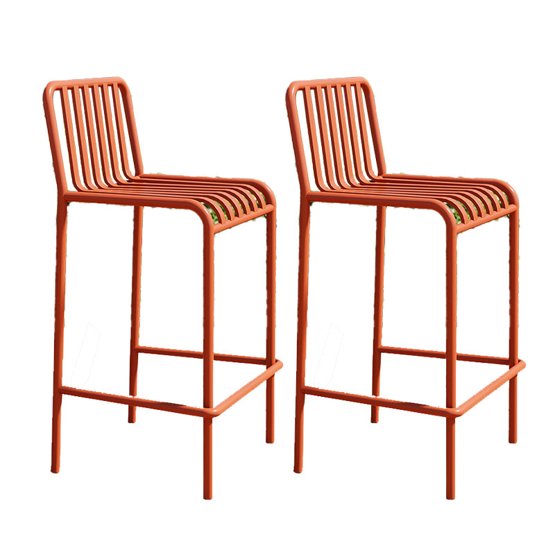 Iron Outdoor Counter Stools Industrial Low Back Bar Stools with Square Seat