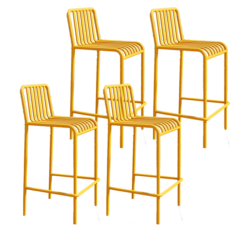 Iron Outdoor Counter Stools Industrial Low Back Bar Stools with Square Seat