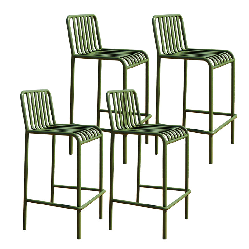 Iron Outdoor Counter Stools Industrial Low Back Bar Stools with Square Seat
