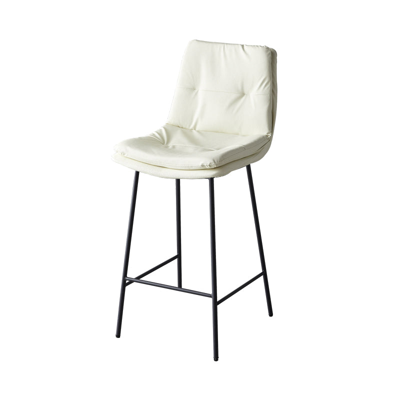 Contemporary Metal Leather Bar Stools Indoor Barstool with Iron Legs and Footrest