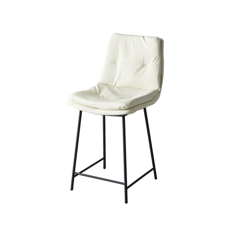 Contemporary Metal Leather Bar Stools Indoor Barstool with Iron Legs and Footrest