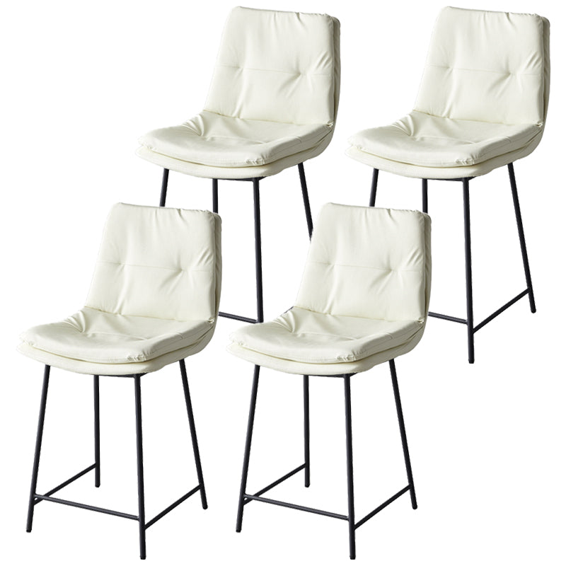Contemporary Metal Leather Bar Stools Indoor Barstool with Iron Legs and Footrest