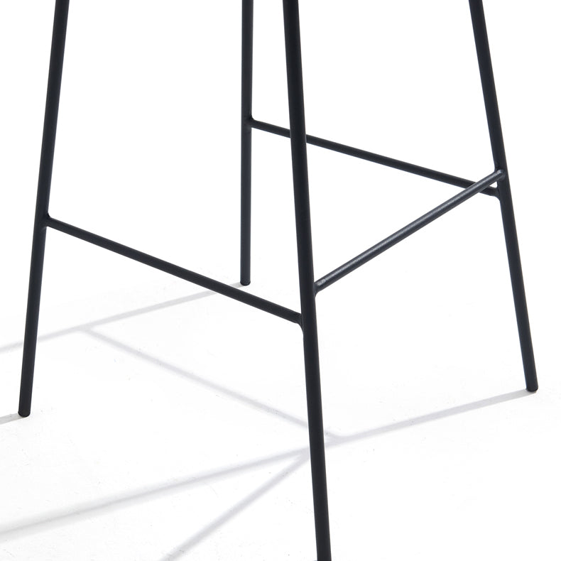 Contemporary Metal Leather Bar Stools Indoor Barstool with Iron Legs and Footrest