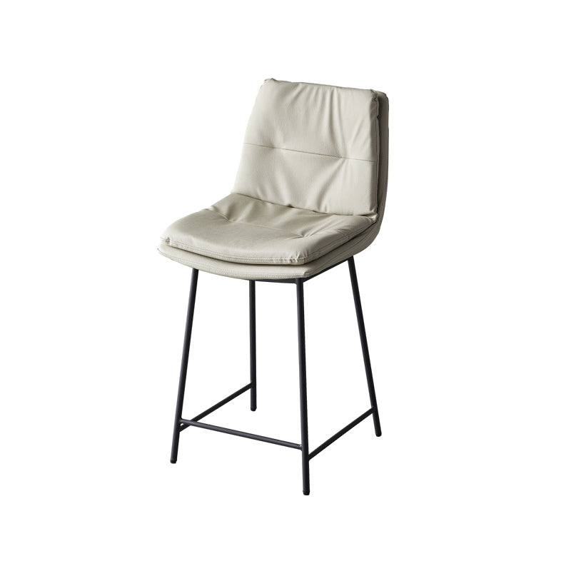 Contemporary Metal Leather Bar Stools Indoor Barstool with Iron Legs and Footrest