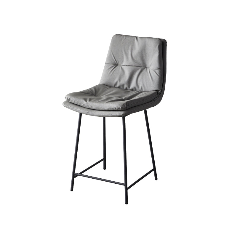Contemporary Metal Leather Bar Stools Indoor Barstool with Iron Legs and Footrest