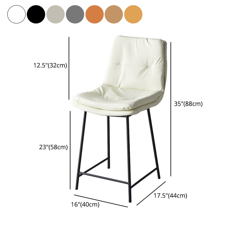 Contemporary Metal Leather Bar Stools Indoor Barstool with Iron Legs and Footrest