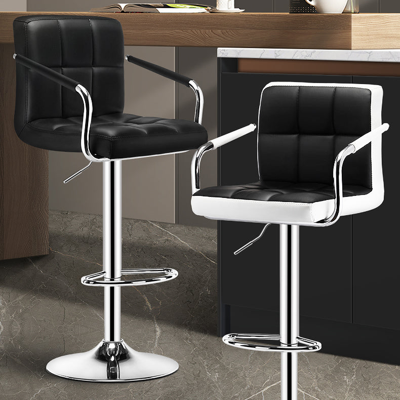 Tabouret de bar de caisse en acier de tabouret de comptoir de dossier d'accoudoir moderne avec le coussin