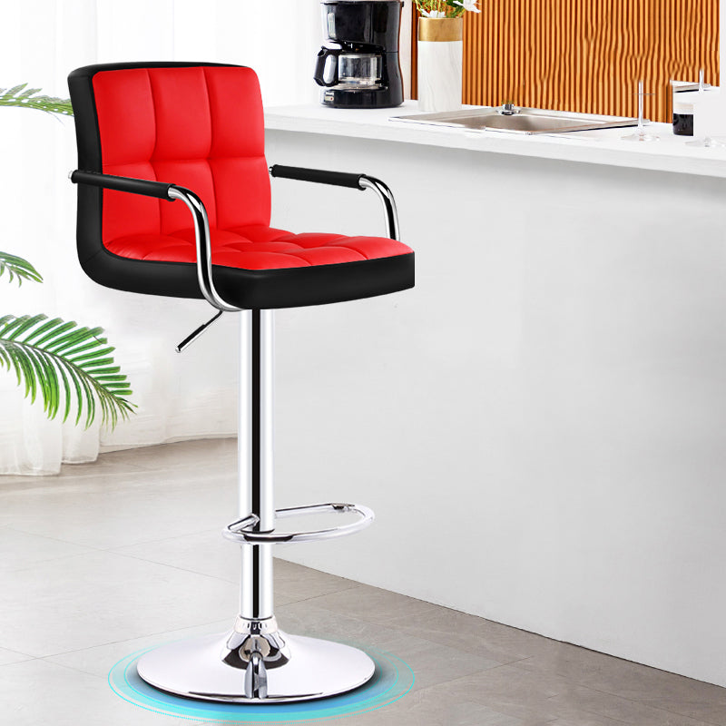 Tabouret de bar de caisse en acier de tabouret de comptoir de dossier d'accoudoir moderne avec le coussin
