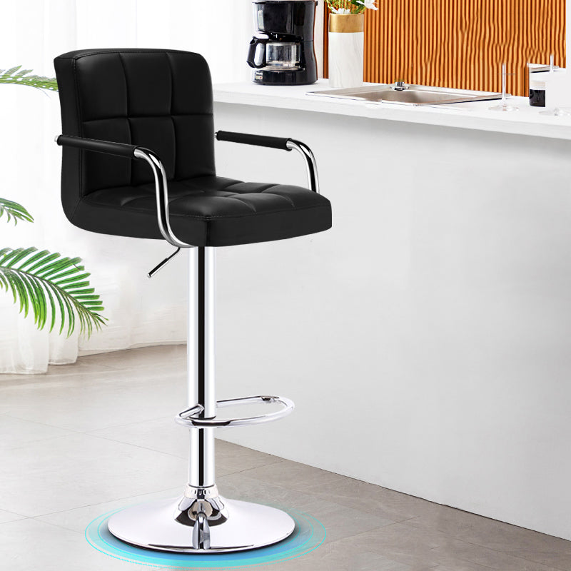 Tabouret de bar de caisse en acier de tabouret de comptoir de dossier d'accoudoir moderne avec le coussin