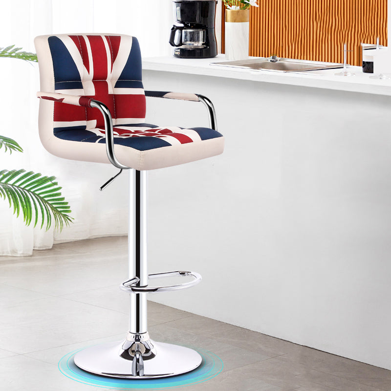Tabouret de bar de caisse en acier de tabouret de comptoir de dossier d'accoudoir moderne avec le coussin