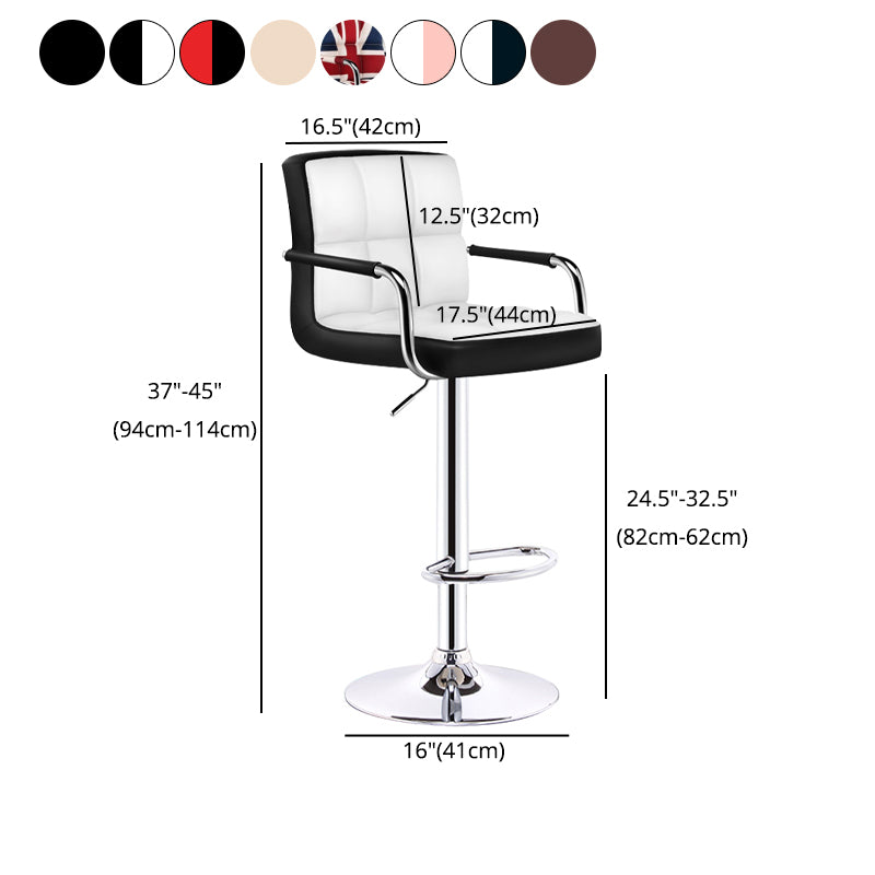 Tabouret de bar de caisse en acier de tabouret de comptoir de dossier d'accoudoir moderne avec le coussin